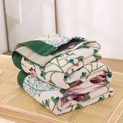 Cozy Plush Blanket Soft Four Layer All Season Throw