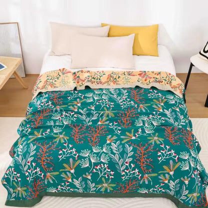 Cozy Plush Blanket Soft Four Layer All Season Throw