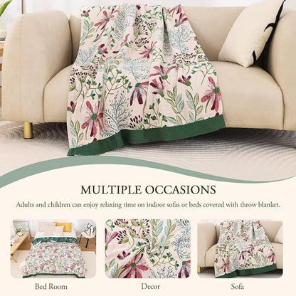 Cozy Plush Blanket Soft Four Layer All Season Throw