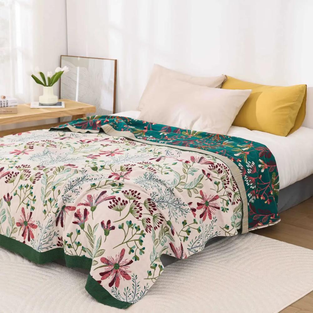Cozy Plush Blanket Soft Four Layer All Season Throw - Fesara