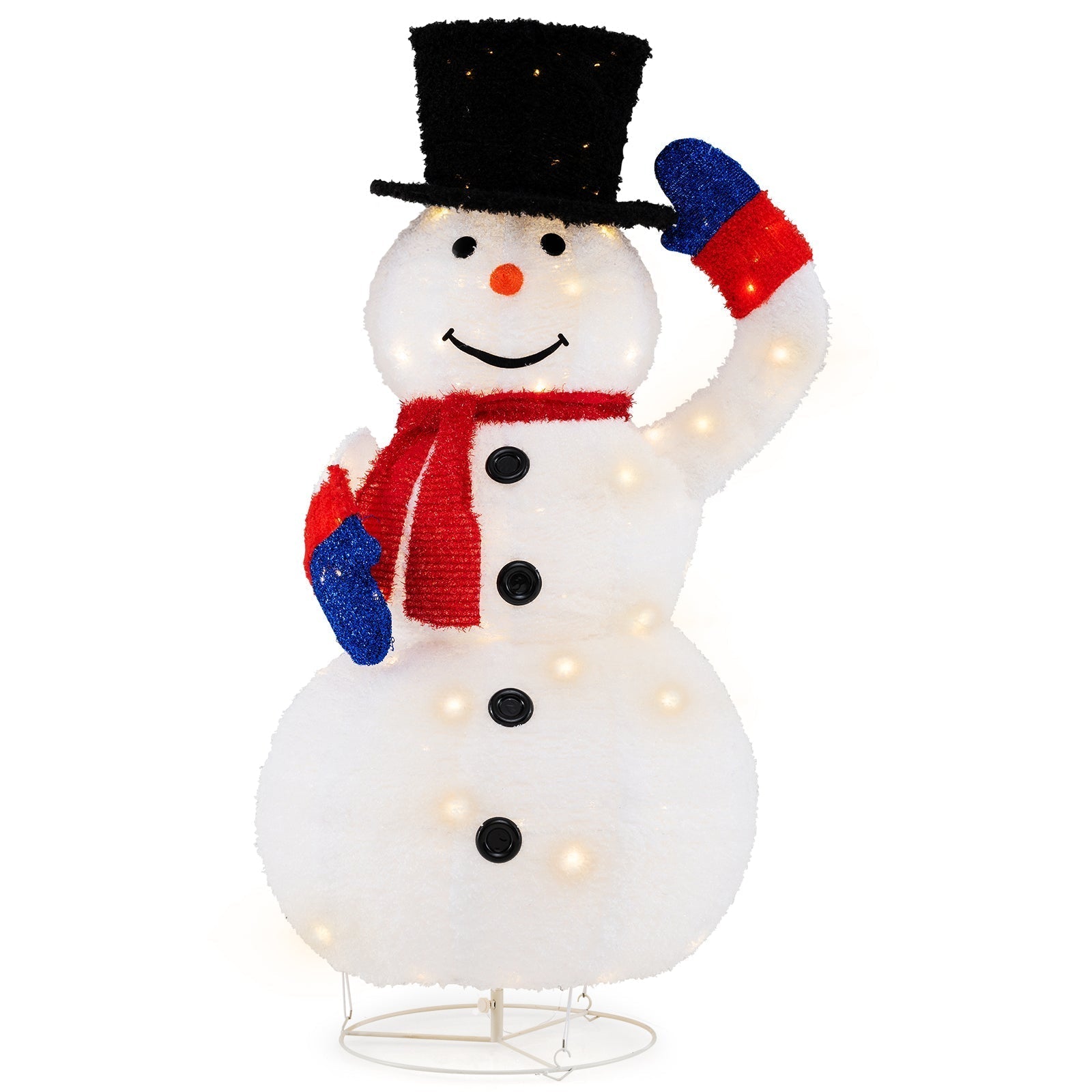 Festive Christmas Snowman with 120 Soft White Lights - Fesara