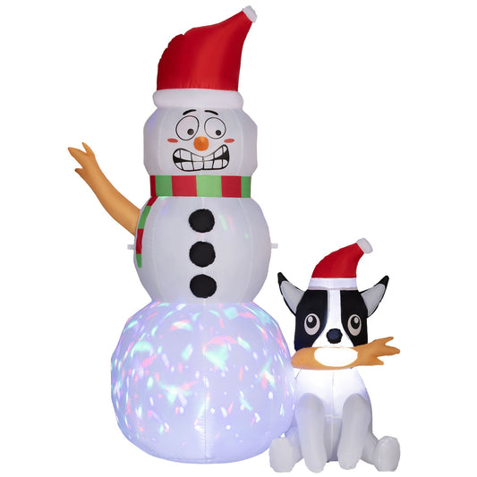 Fun Snowman Dog Yard Inflatable Christmas Decor - Fesara