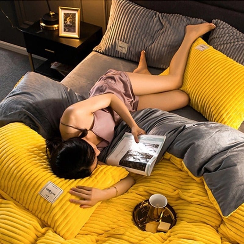 Soft Fesara Winter Duvet Cover Warm Bedding Set - Fesara