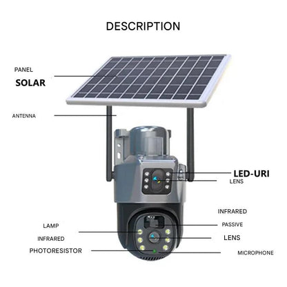 Outdoor 4K Solar Powered WiFi Security Camera with Night View