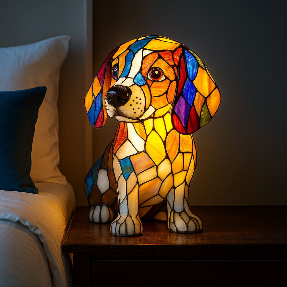 Colorful Dog Night Light Table Lamp with LED - Fesara
