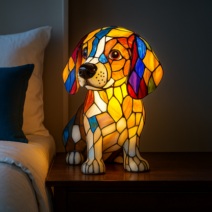 Colorful Dog Night Light Table Lamp with LED - Fesara