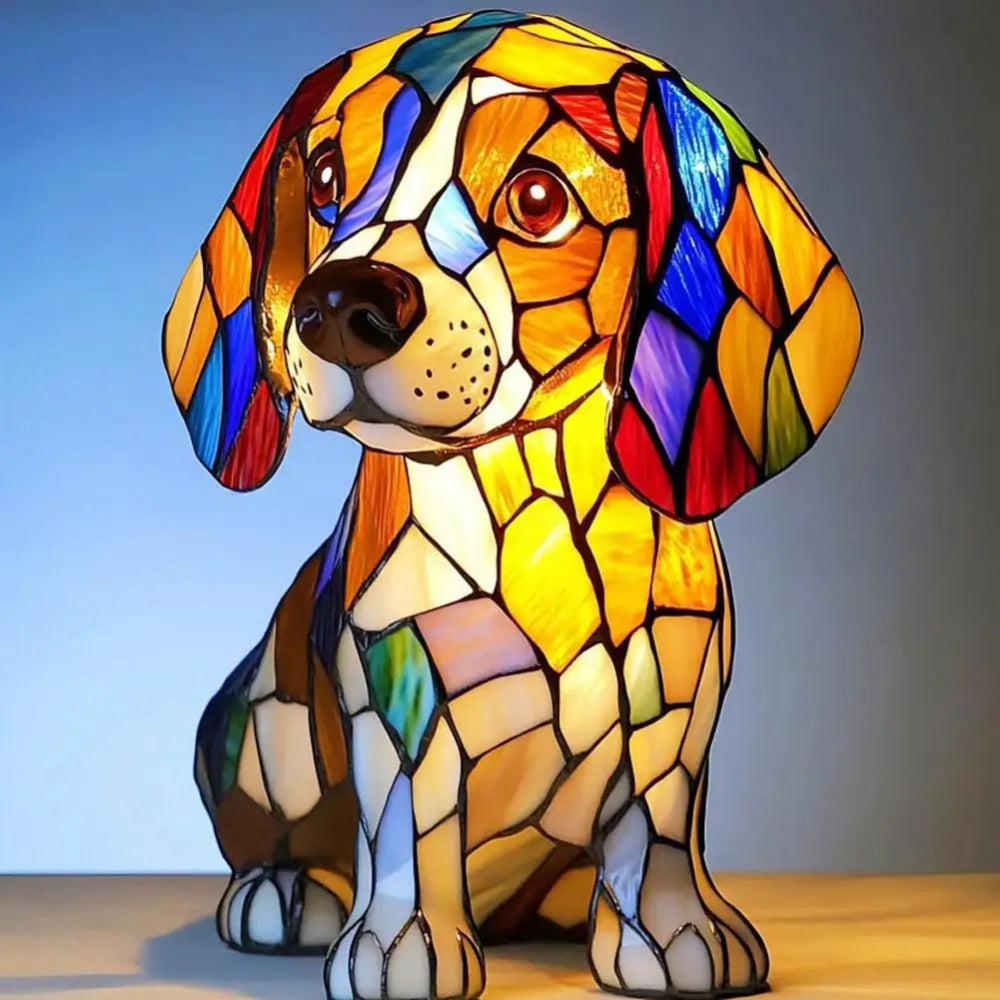 Colorful Dog Night Light Table Lamp with LED