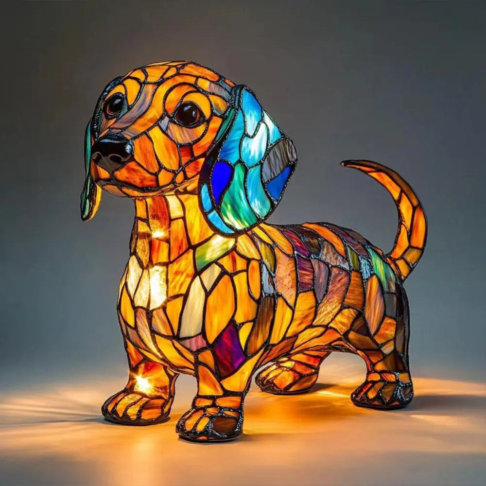 Colorful Dog Night Light Table Lamp with LED