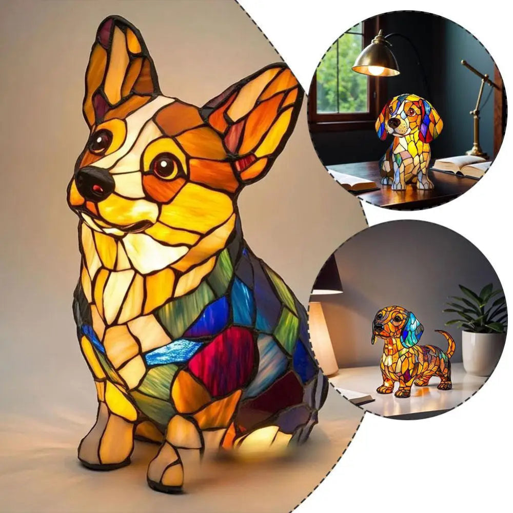 Colorful Dog Night Light Table Lamp with LED