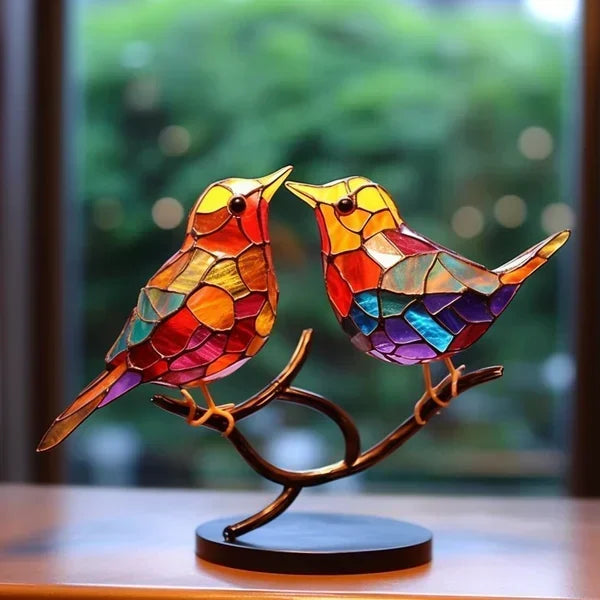 Colorful Glass Bird Figurine Decorations