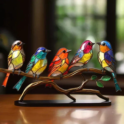 Colorful Glass Bird Figurine Decorations