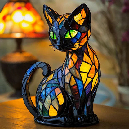 Colorful Cat Table Lamp with LED Light - Fesara