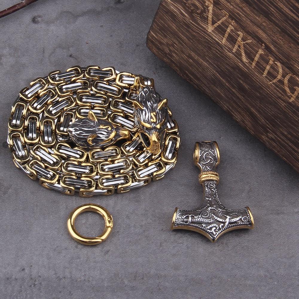 WolfSpirit | Rugged Durable Stainless Steel Double Wolf Head Necklace 2