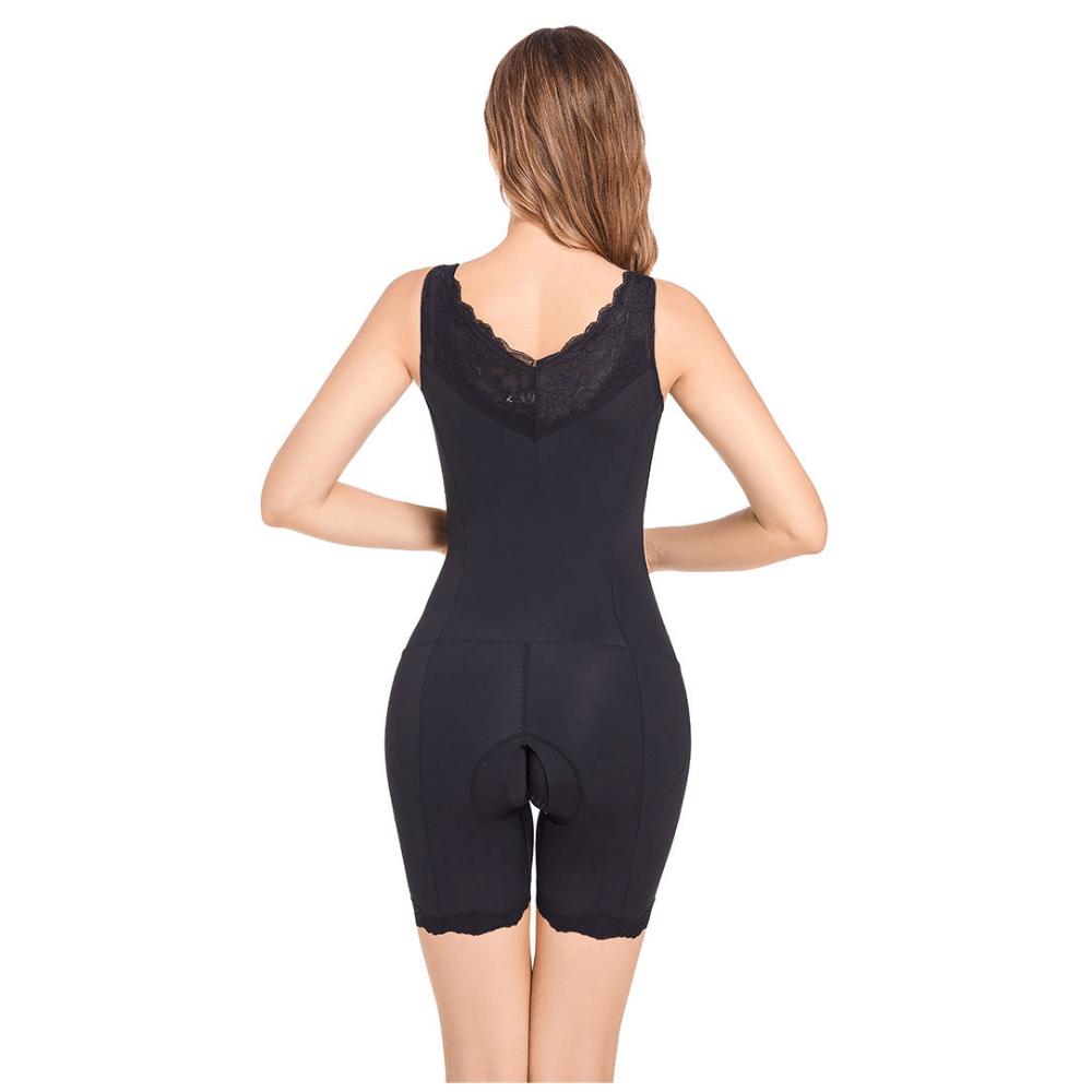 Elegant Women's V Neck Lace Shapewear Bodysuit for Postpartum Support-3