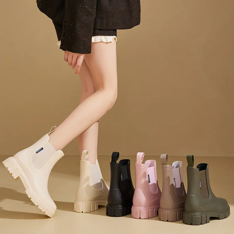 Waterproof Women's Ankle Rain Boots - Fesara