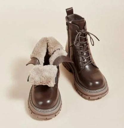 Women's Waterproof Fur Boots with Anti-Slip Sole – Winter Comfort Footwear 1