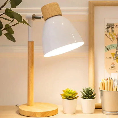 Rustic Wooden Nordic Desk Lamp