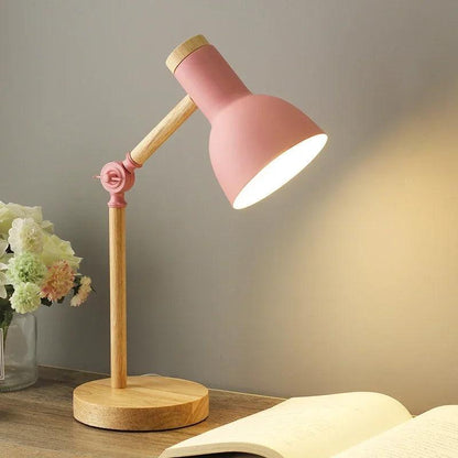 Rustic Wooden Nordic Desk Lamp
