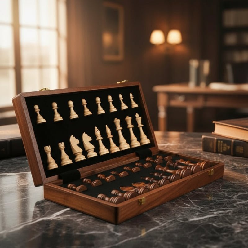 Classic Wooden Chess Board Game Set - Fesara