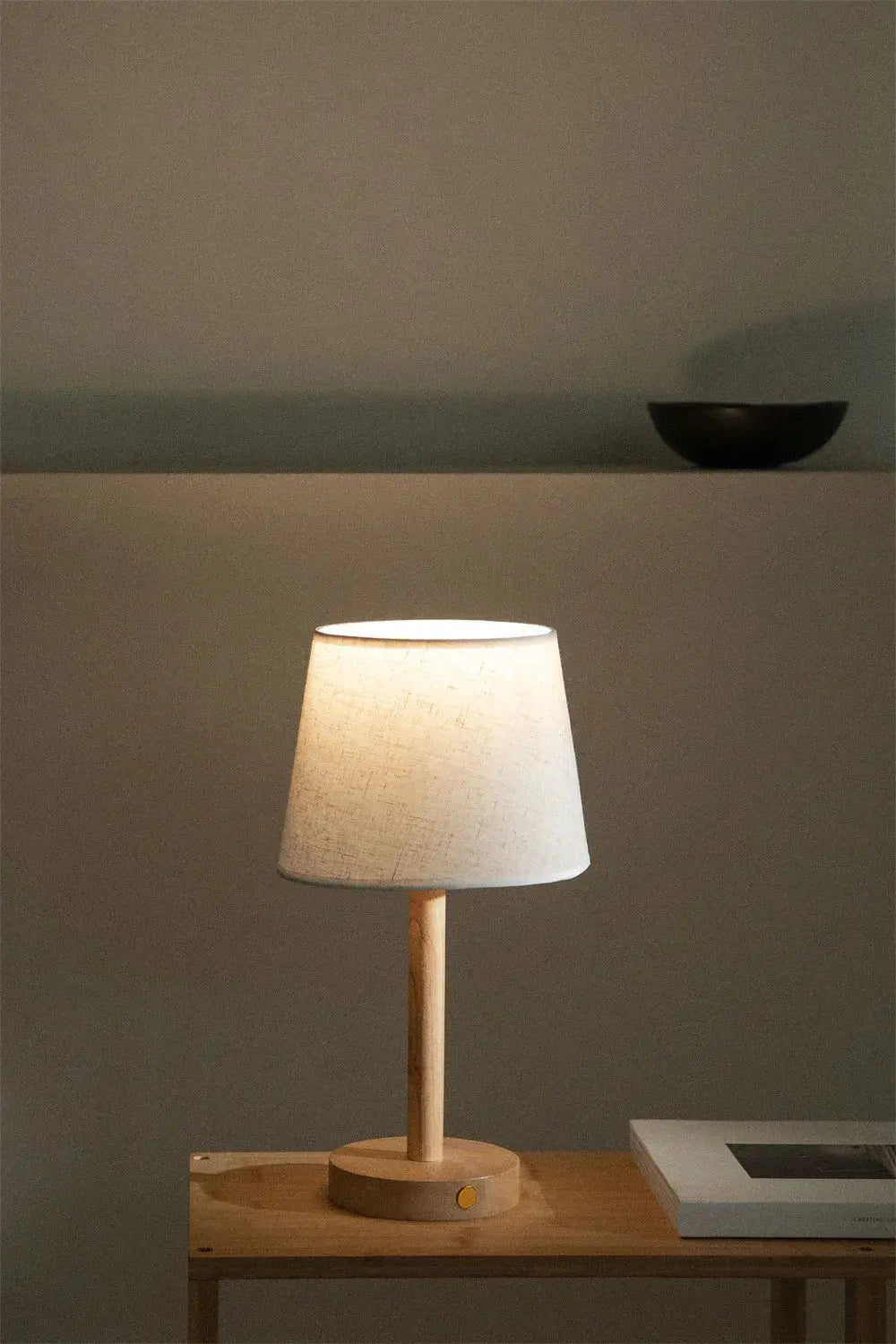 Warm Wooden LED Bedside Lamp - Fesara