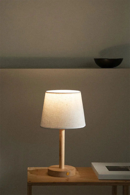 Warm Wooden LED Bedside Lamp - Fesara