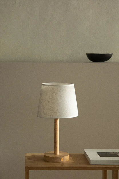 Warm Wooden LED Bedside Lamp