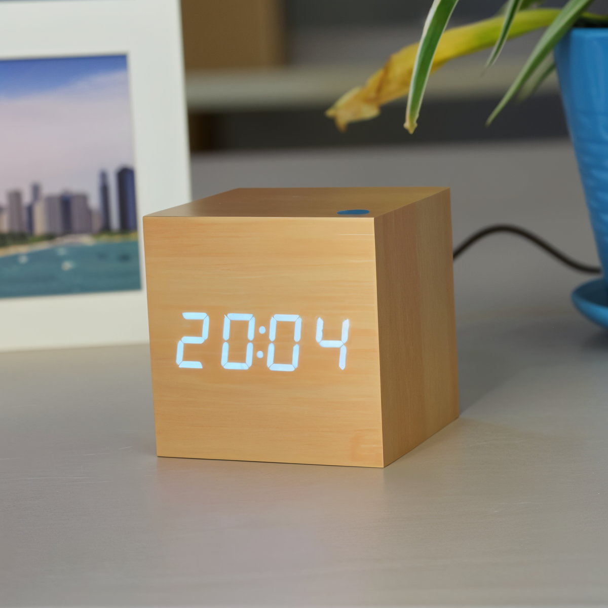Stylish Wooden Digital LED Alarm Clock