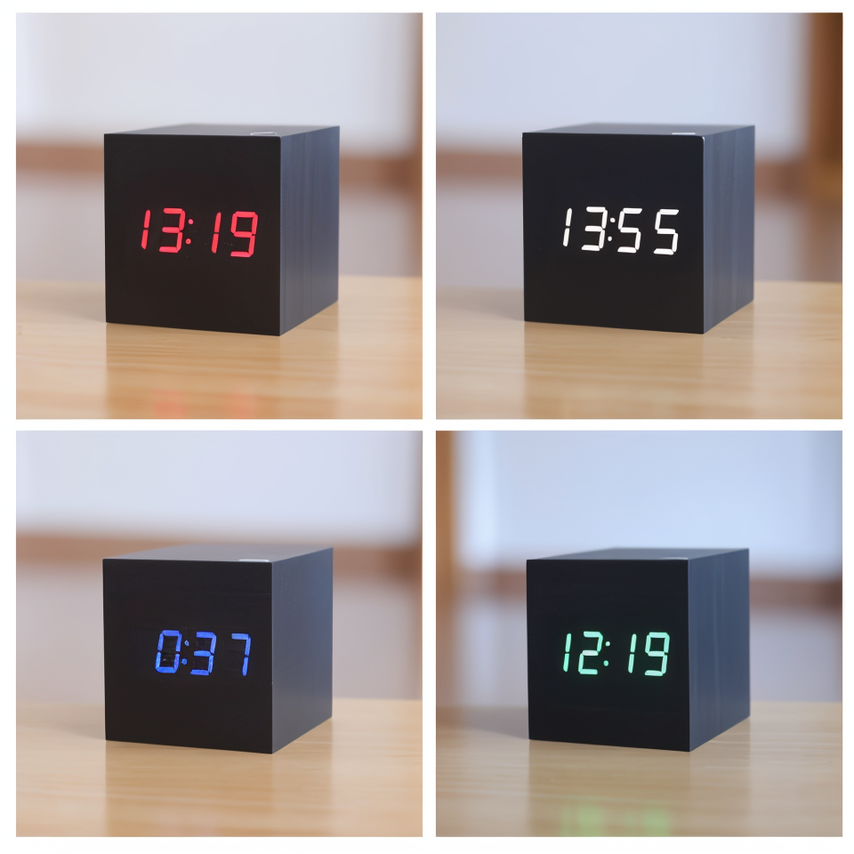 Stylish Wooden Digital LED Alarm Clock