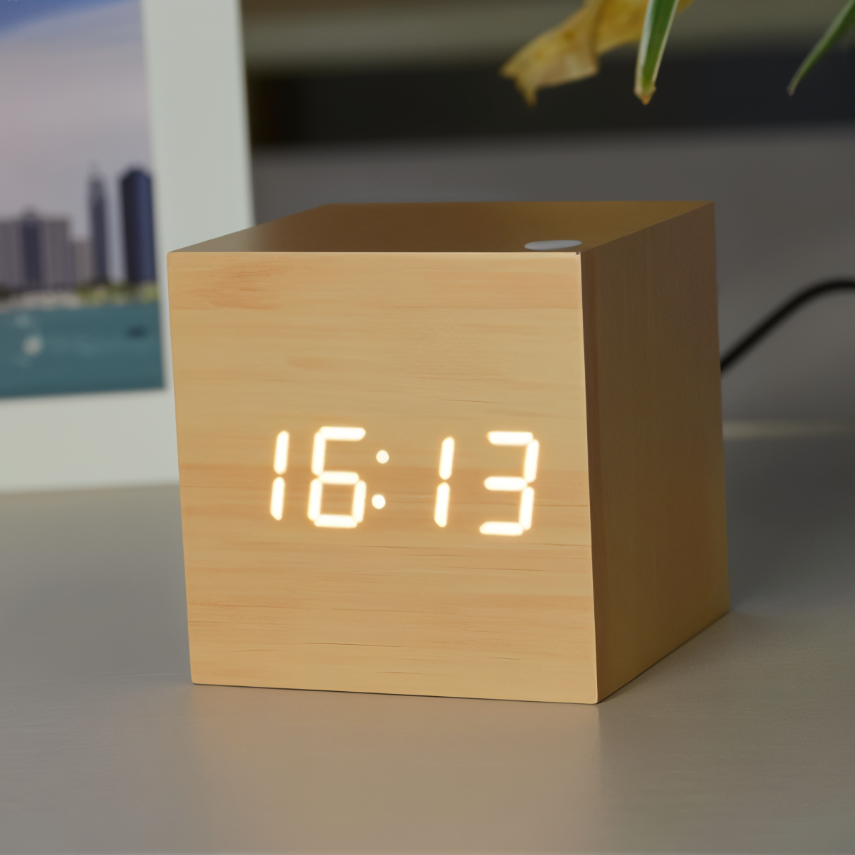 Stylish Wooden Digital LED Alarm Clock