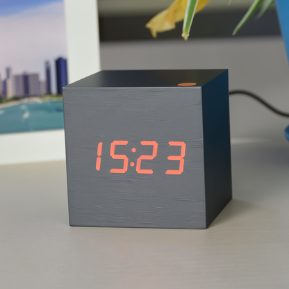 Stylish Wooden Digital LED Alarm Clock