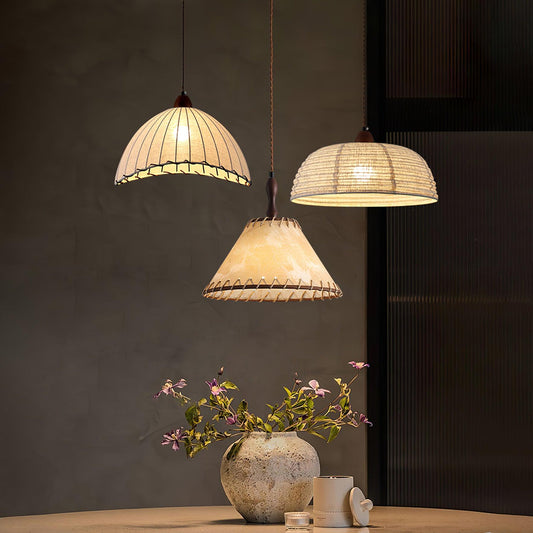 Rustic Wooden Pendant Lamp - Fesara