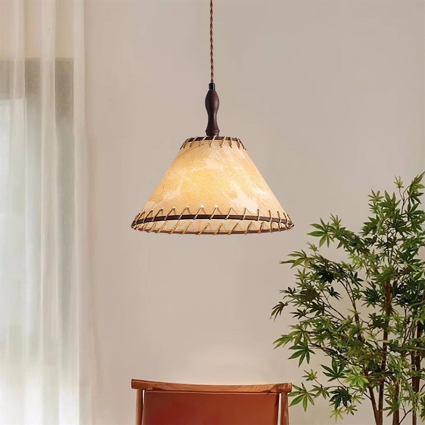 Rustic Wooden Pendant Lamp