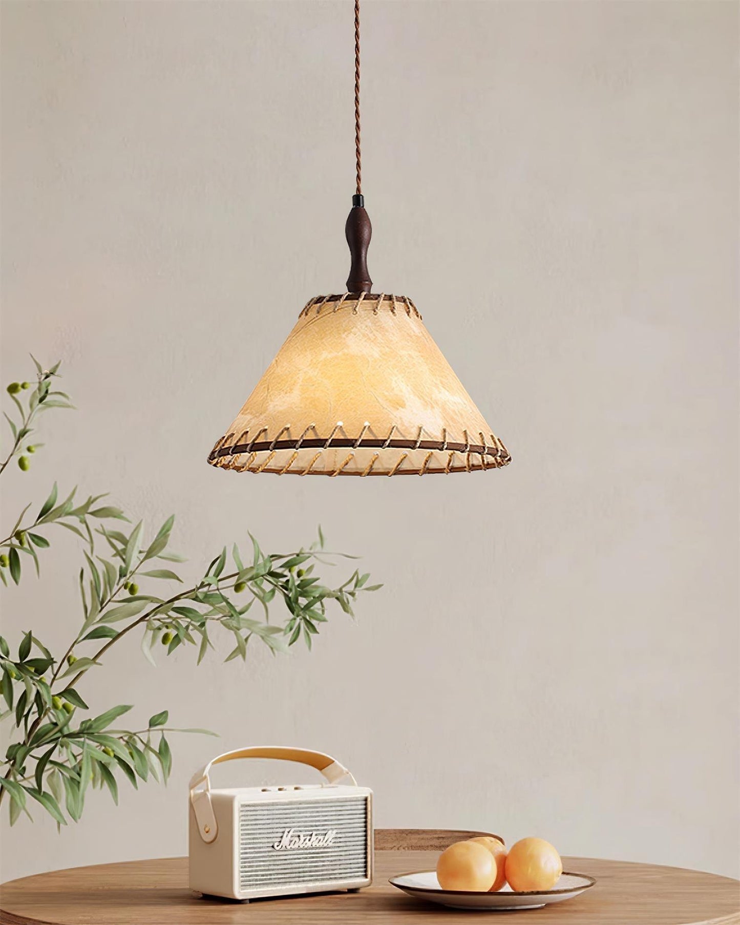 Rustic Wooden Pendant Lamp