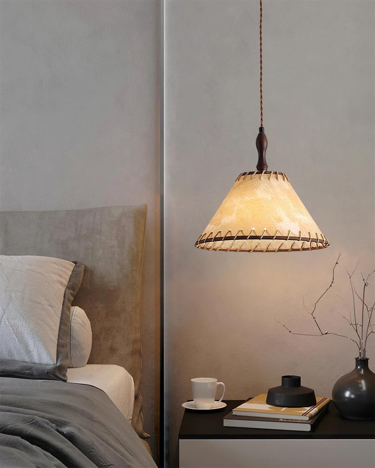 Rustic Wooden Pendant Lamp