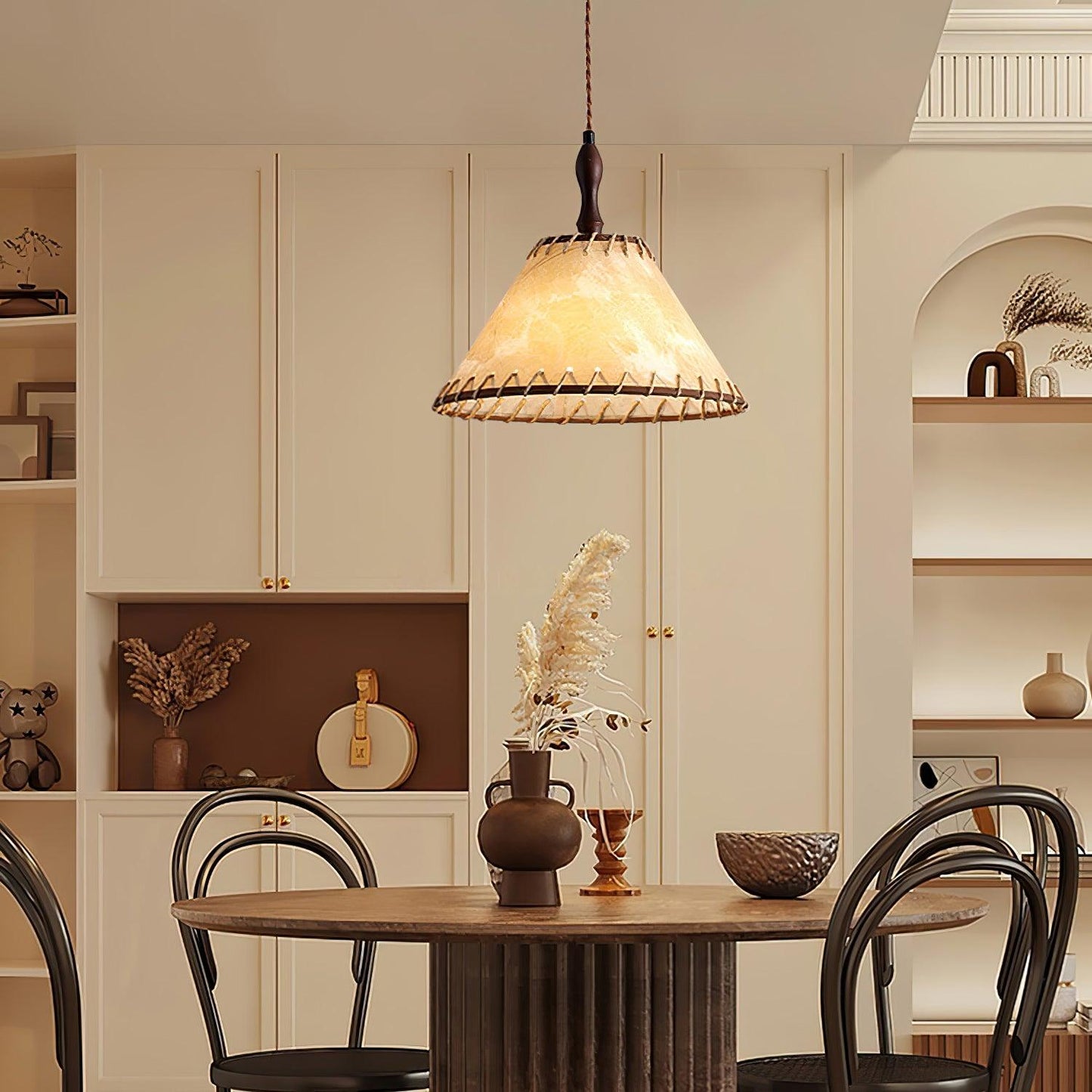Rustic Wooden Pendant Lamp