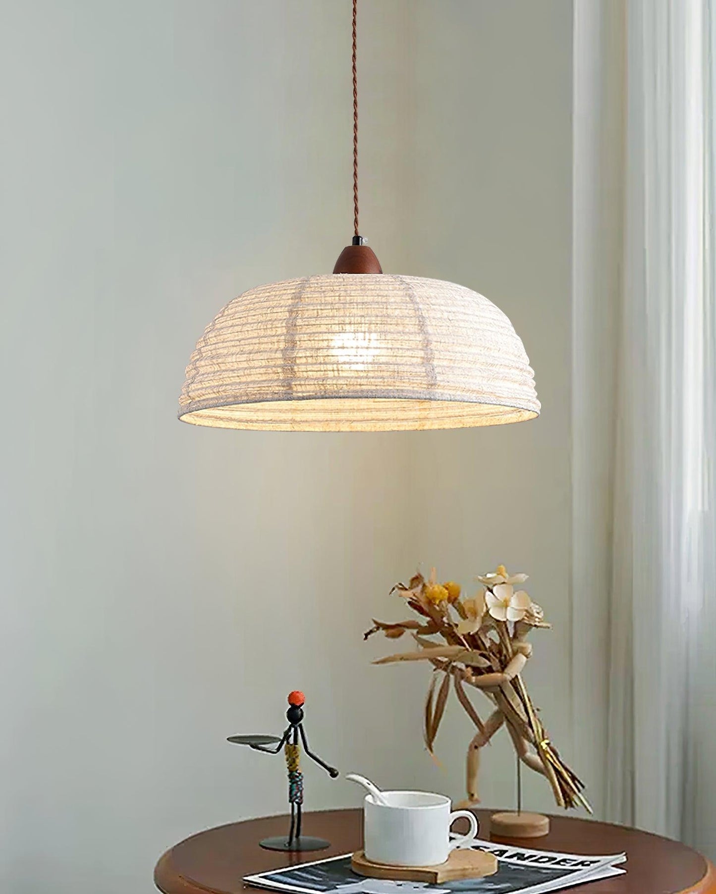 Rustic Wooden Pendant Lamp