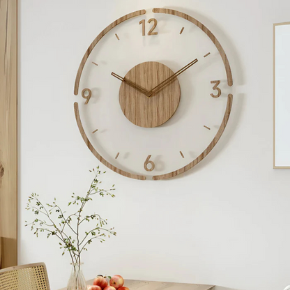 Rustic Wooden Quiet Wall Clock - Fesara