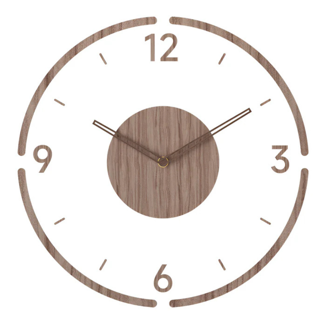 Rustic Wooden Quiet Wall Clock