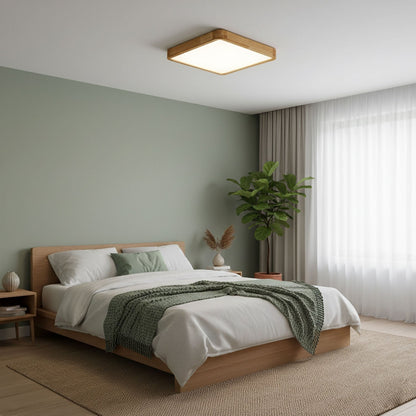 Simple Round Wood LED Ceiling Light Fixtures