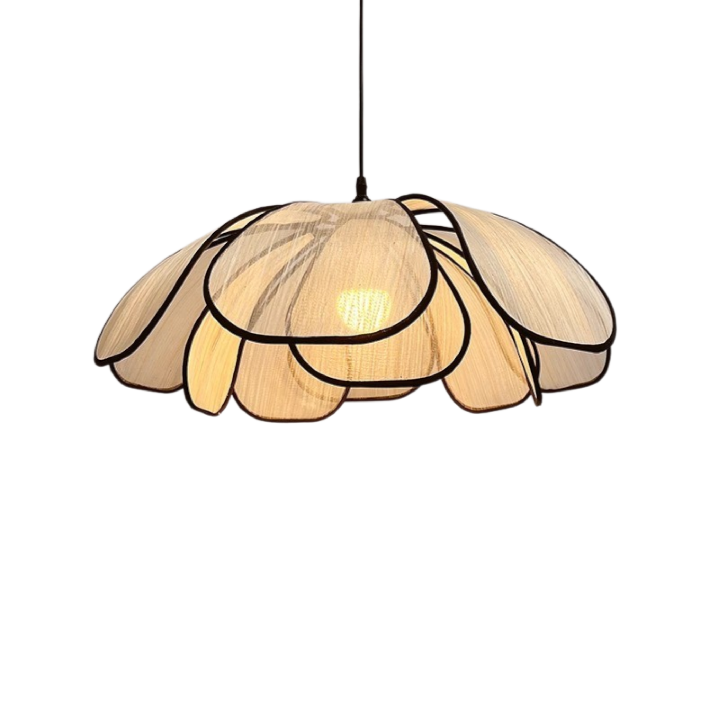 Rustic Wood Floral Pendant Light - Fesara