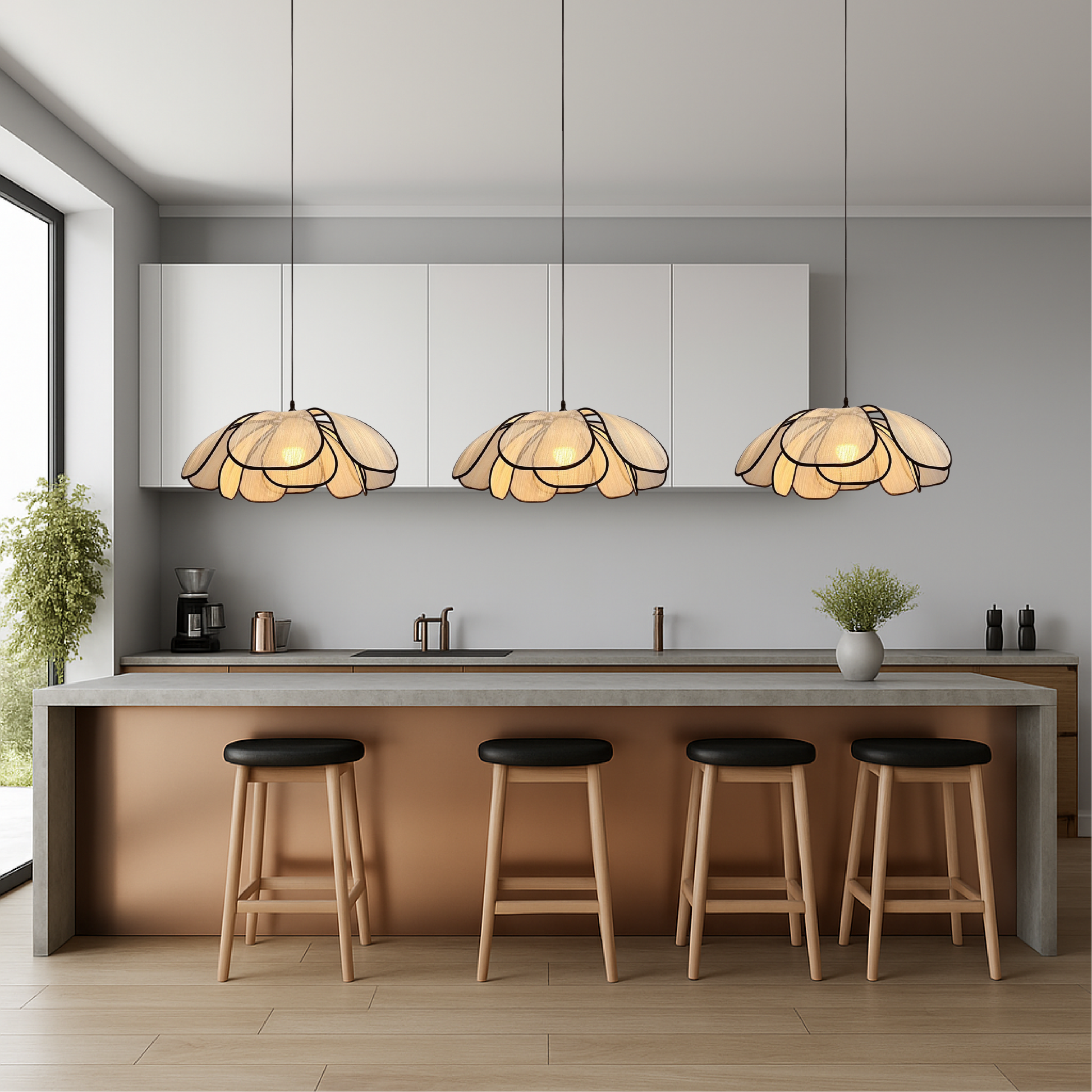 Wooden Flower Hanging Lamp 3