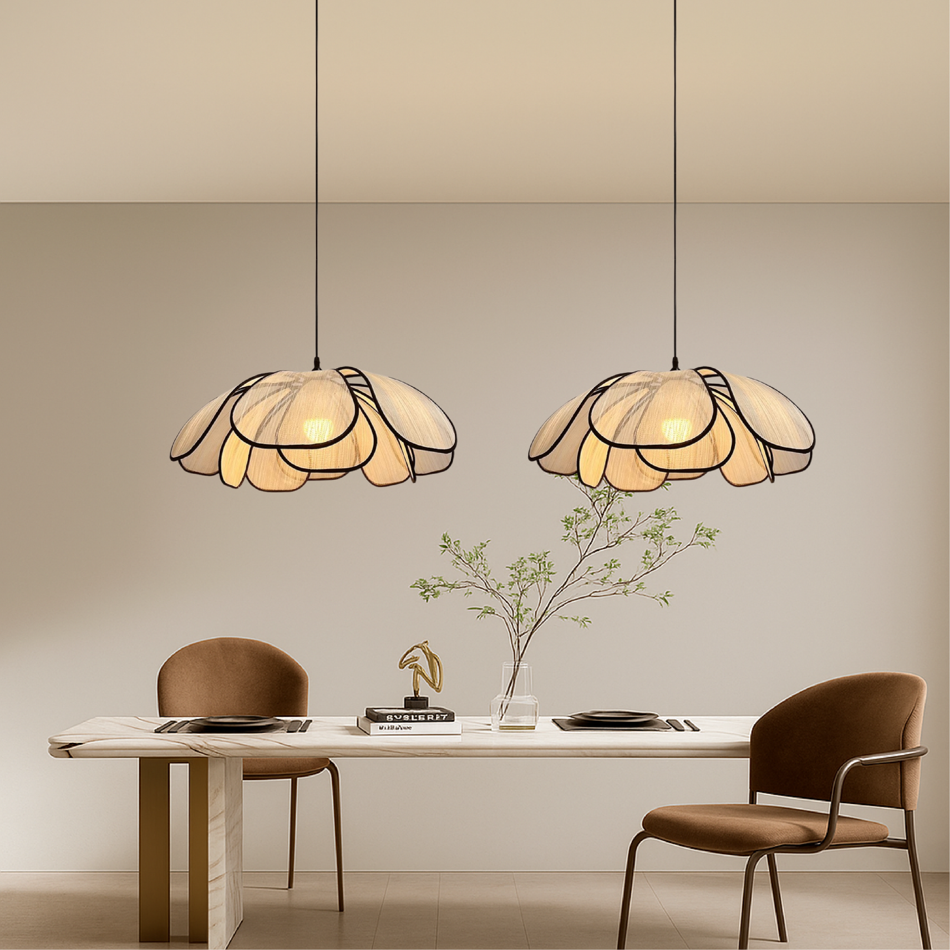Wooden Flower Hanging Lamp 4