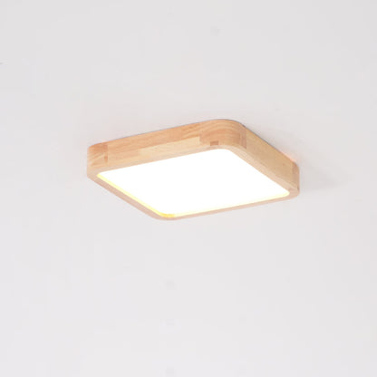 Simple Round Wood LED Ceiling Light Fixtures