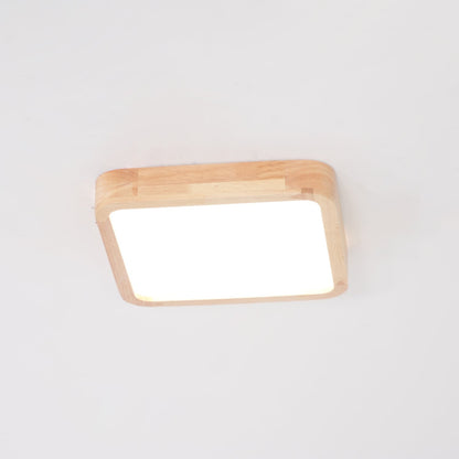 Simple Round Wood LED Ceiling Light Fixtures