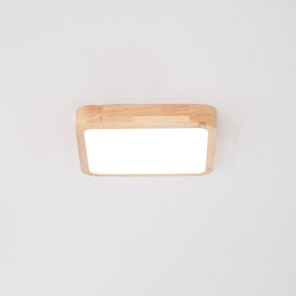 Simple Round Wood LED Ceiling Light Fixtures