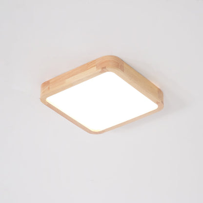 Simple Round Wood LED Ceiling Light Fixtures