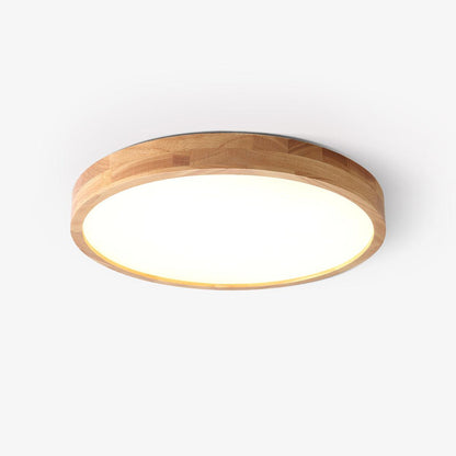 Simple Round Wood LED Ceiling Light Fixtures - Fesara