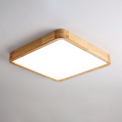 Simple Round Wood LED Ceiling Light Fixtures