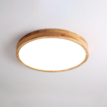 Simple Round Wood LED Ceiling Light Fixtures