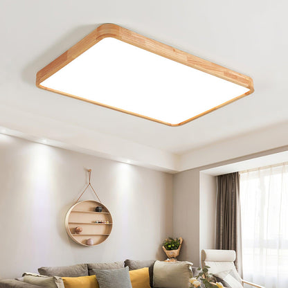 Simple Round Wood LED Ceiling Light Fixtures